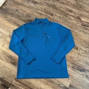 Southern Point Co. 1/4 Zip Blue Waffle Pullover Mens XL Performance Golf